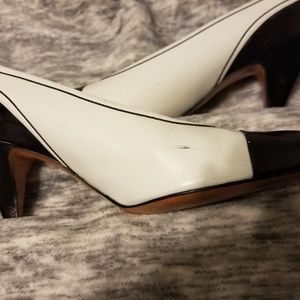 Evan picone black and white heels